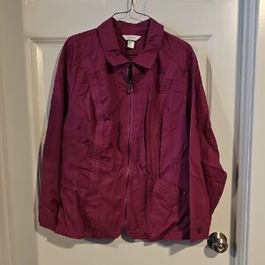 CJ Banks Deep Red Utility Jacket